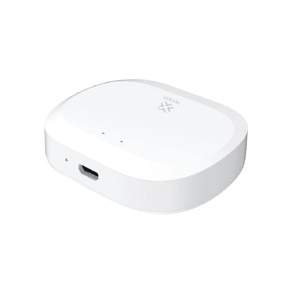 WOOX Security Kit Pro med Zigbee-teknik, kompatibel med Google Assistant och Amazon Alexa för omfattande säkerhet i hemmet.