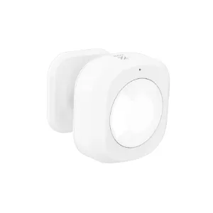 WOOX Zigbee smart PIR-bevegelsessensor med rund linse og hvitt, avrundet firkantet design for hjemmeautomatisering