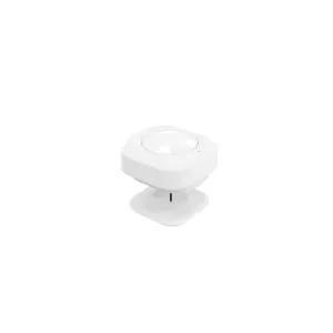 WOOX Zigbee smart PIR-bevegelsessensor i hvitt, med kompakt rund linse og sokkel for hjemmeautomatisering