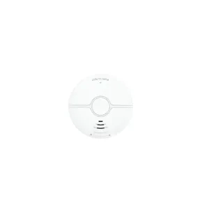 WOOX Zigbee-røykvarsler med testknapp og ventilasjonsrist, hvit rund sikkerhetsdetektor for innendørs bruk
