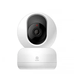 WOOX Smart PTZ indoor security camera with 360-degree rotation, motion tracking, and night vision.